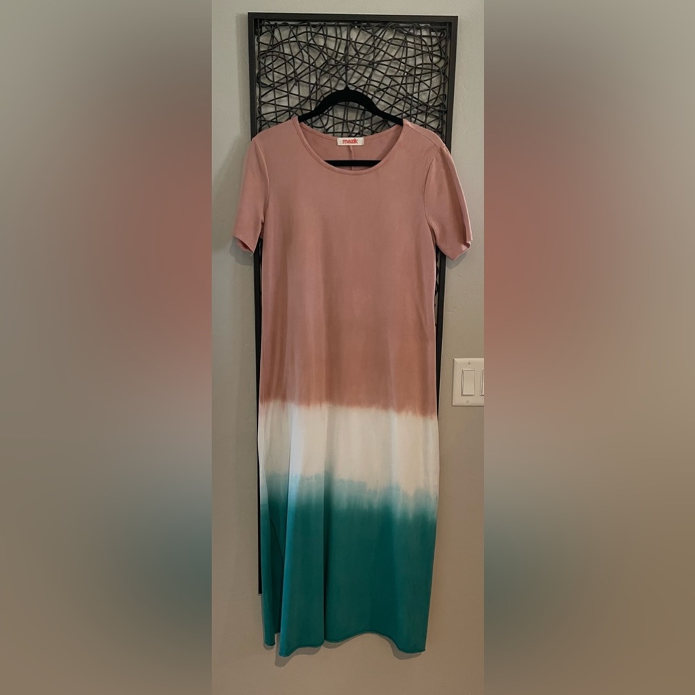 Mazik Pink and Teal Maxi Dress